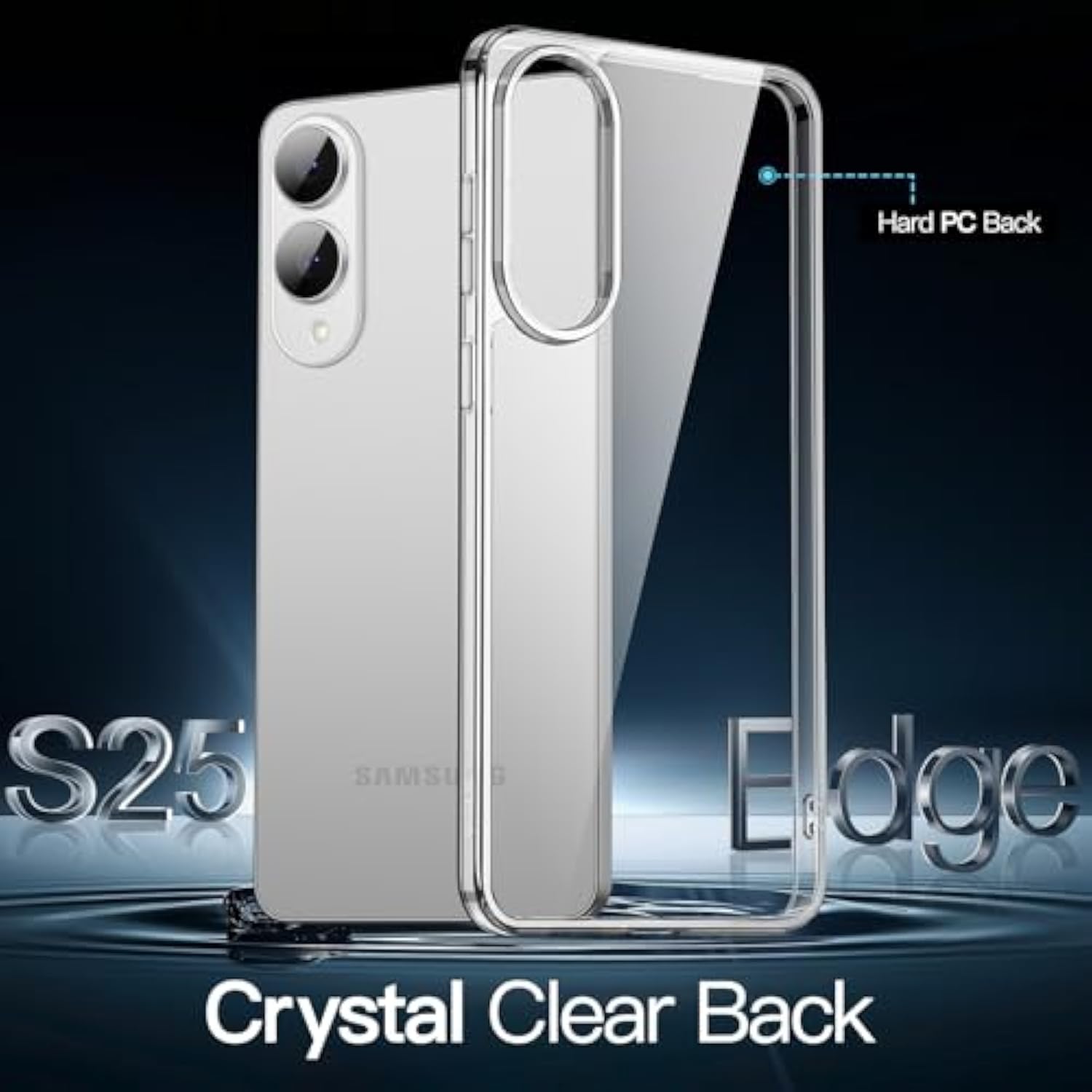 JETech Case for Samsung Galaxy S25 Edge, Non-Yellowing Slim Minimalist Shockproof Bumper Protective Phone Cover, Anti-Scratch Hard PC Back (Clear)