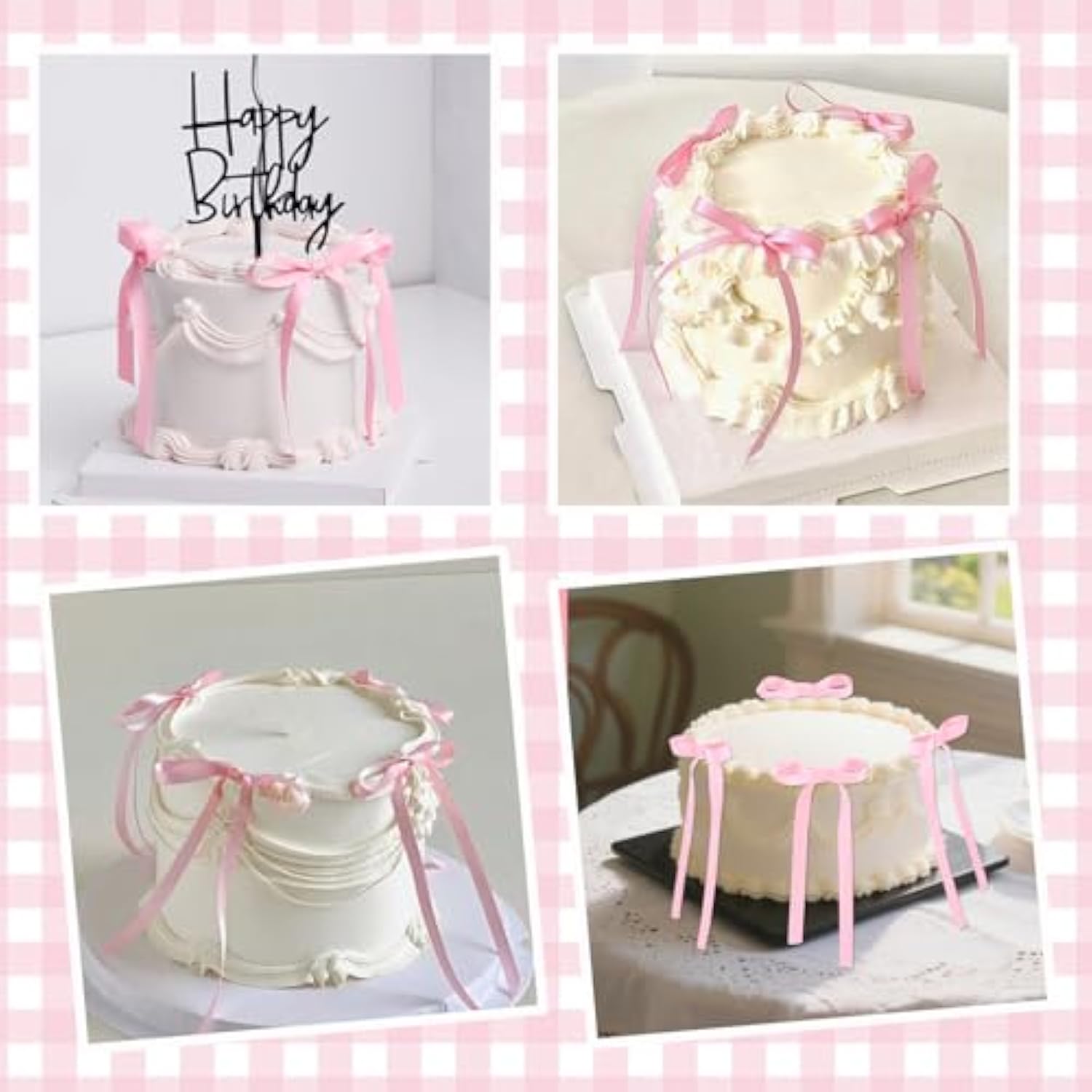 30 Pack Bow Cake Toppers Pink Bows For Cake Coquette Themed Bow Cupcake Toppers Pink Bow Birthday Decorations For Baby Shower Birthday Wedding Bachelorette Party Supplies