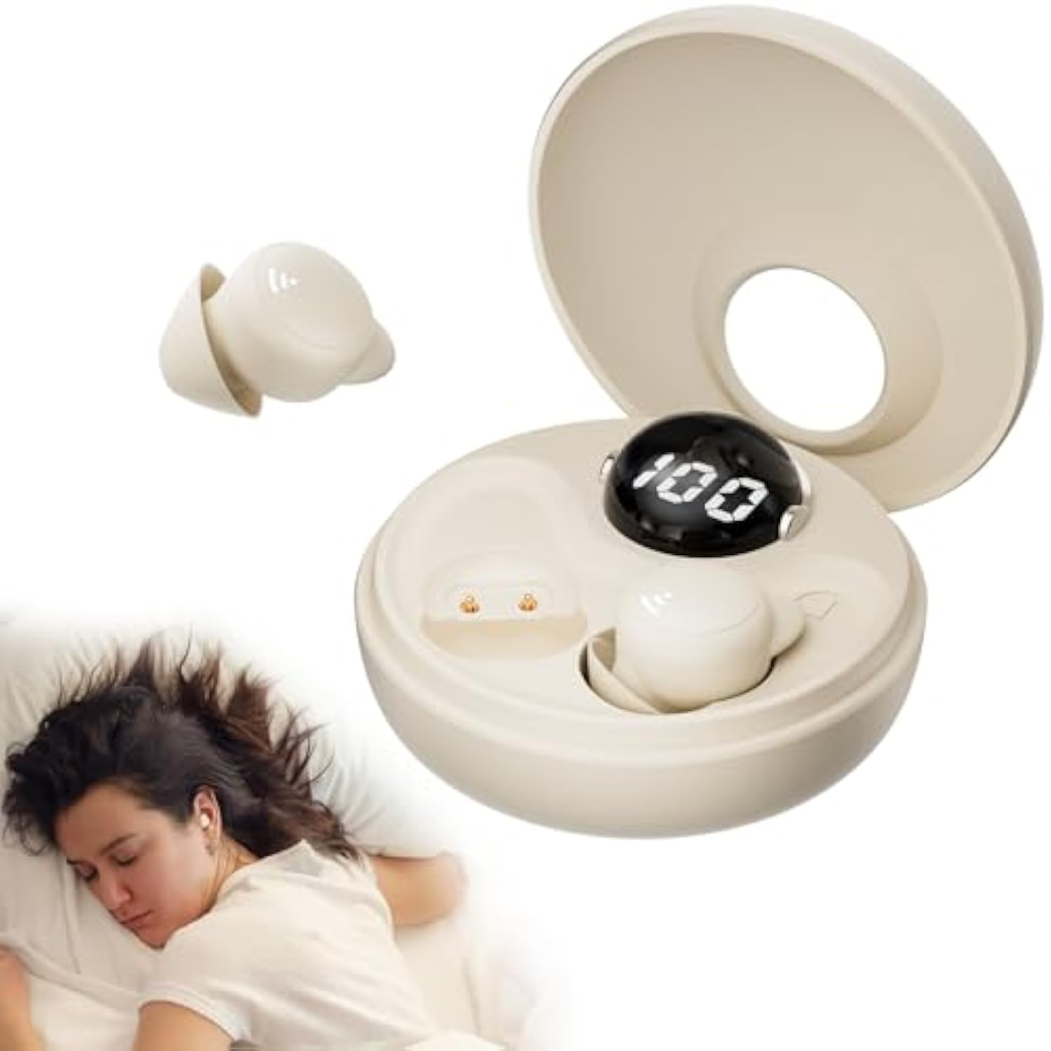 Sleep Earplugs For Side Sleepers, Mini Invisible Wireless Bluetooth 5.3 Micro Sleep Noise Cancelling Headphones, Invisible Earplugs For Small Ears Sleep, Exercise, Work, Hiking?Beige?