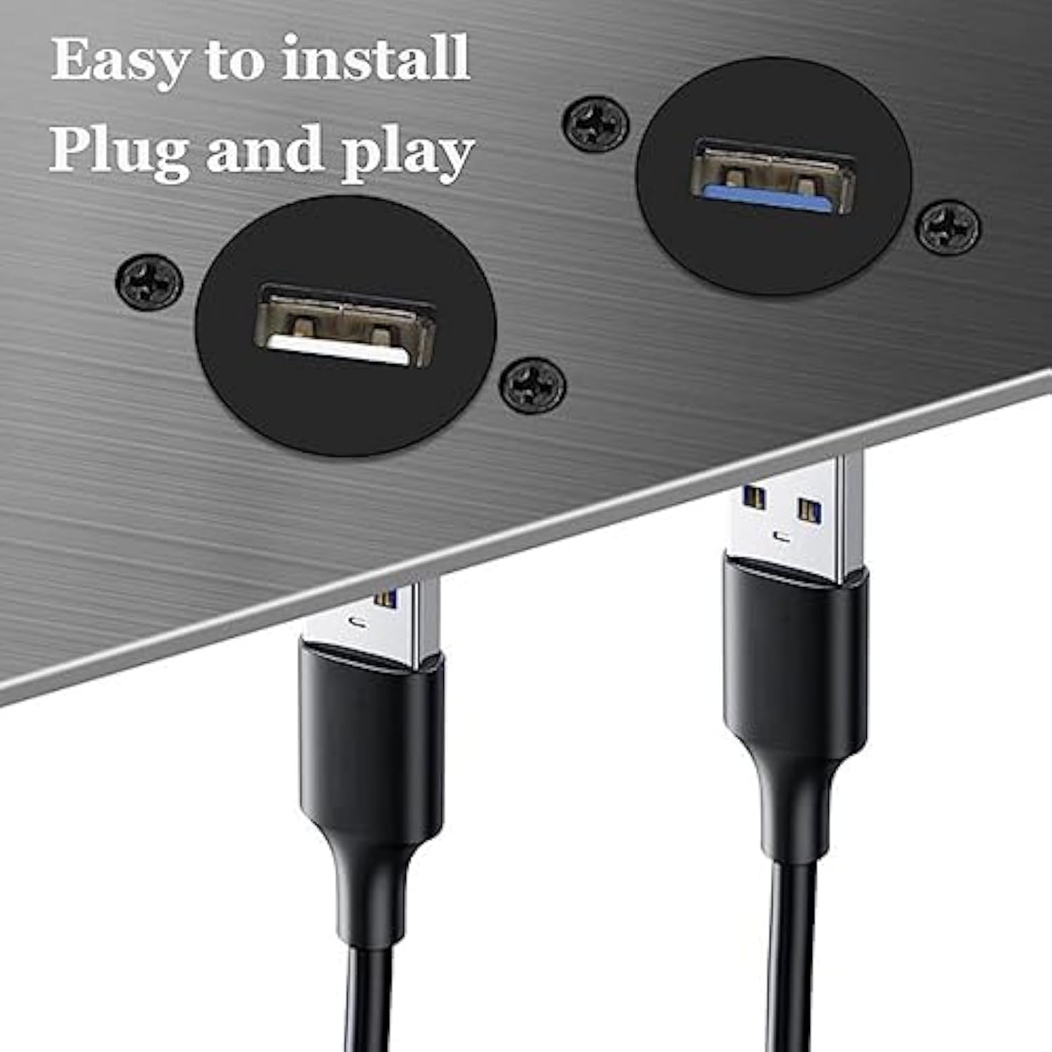 Usb 3.0 Panel Mount Adapter, Usb 3.0 Short Cable Panel Socket,Usb A Female To Female Outlet Panel Connector Extension Cable 25Cm/9.8Inch