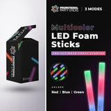 100 Pc 18 Inch Multicolor LED Foam Sticks with 3 Modes for Parties and Weddings