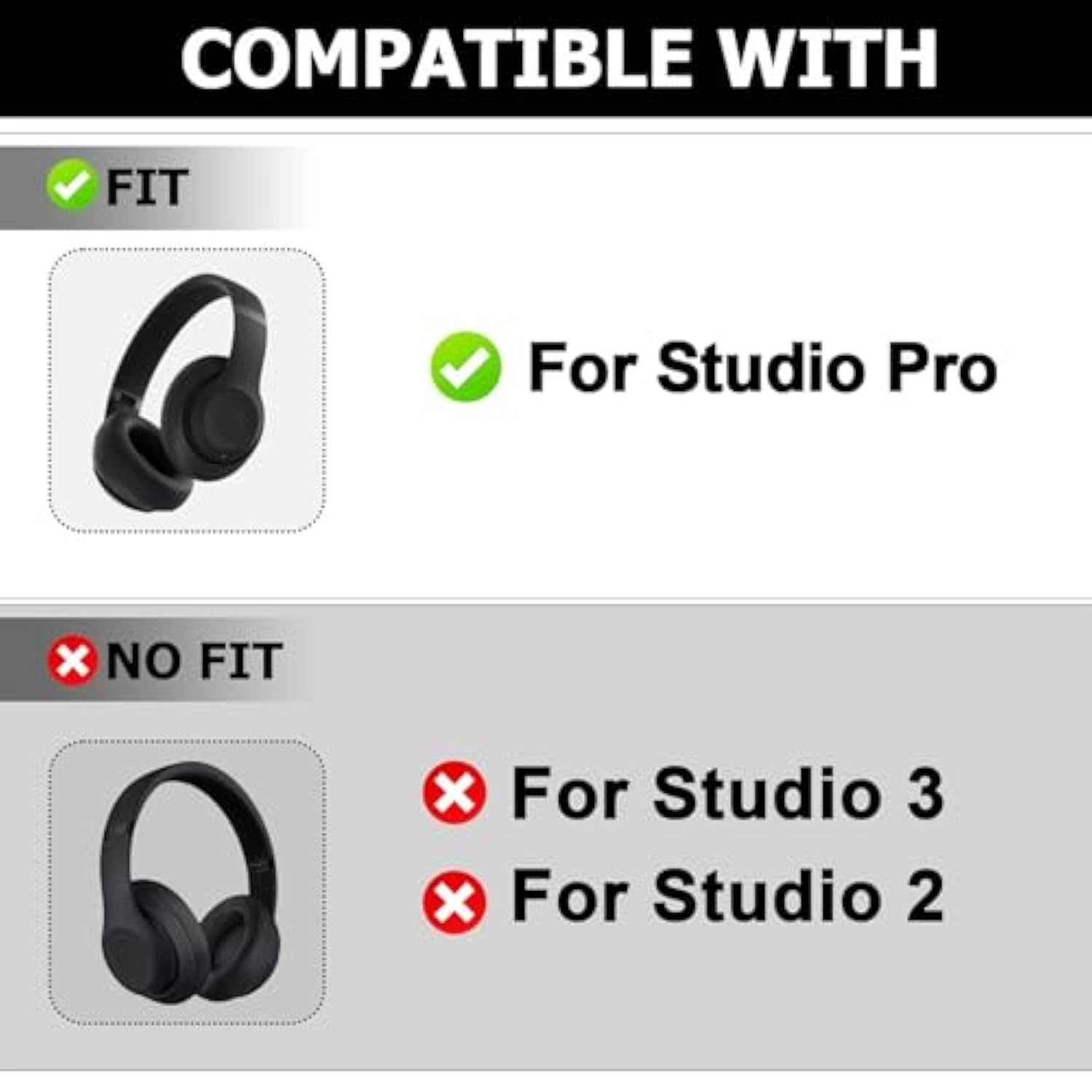 Studio Pro Ear Covers For Beats Studio Pro Headphones Sweat Proof Covers Shockproof And Drop-Resistant,Washable Silicone Case Accessories (Off White)