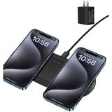 Wireless Charger, 20W Dual Wireless Charging Pad,Fast Charging Pad For Samsung Galaxy S24/S24 Ultra/S23/S22/S21/S20, For Iphone 16/15/14/13/12/11/Xr/X, For Airpods 4/3/2/Pro, And More.(With Adapter)