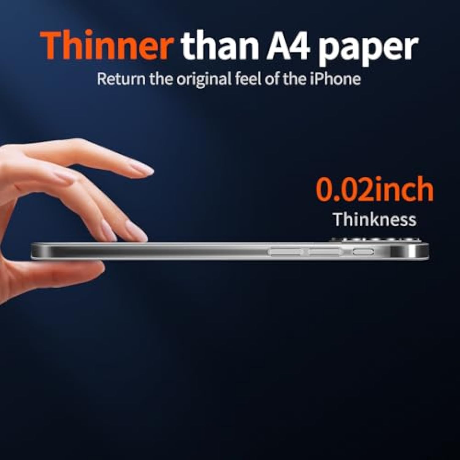 For Iphone 16 Pro Max Slim Case,Paper-Thin Transparent Finish Skin Back Case [Non Yellowing] Ultra Protective Cover With Camera Protection 6.9 Inch (Clear)