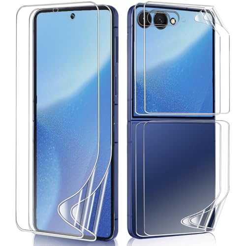 [2 Sets] Flexible Screen Protector for Samsung Galaxy Z Flip 7,Fingerprint Unlock,High Sensitivity,Bubble Free,Clear HD Soft TPU Protective Film for