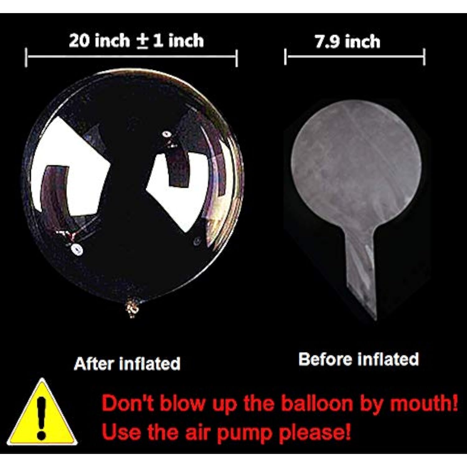 50-Pack 20-Inch Bobo Balloons Transparent Helium Bubble for LED Decorations