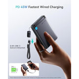 For Magsafe Portable Charger, 45W Slimmest 10000Mah Magnetic Power Bank, Qi2 Certified, With Lanyard Usb C Cable & Kickstand, Magsafe Compatible Battery Pack For Iphone 16 15 14 13 Series Airpods