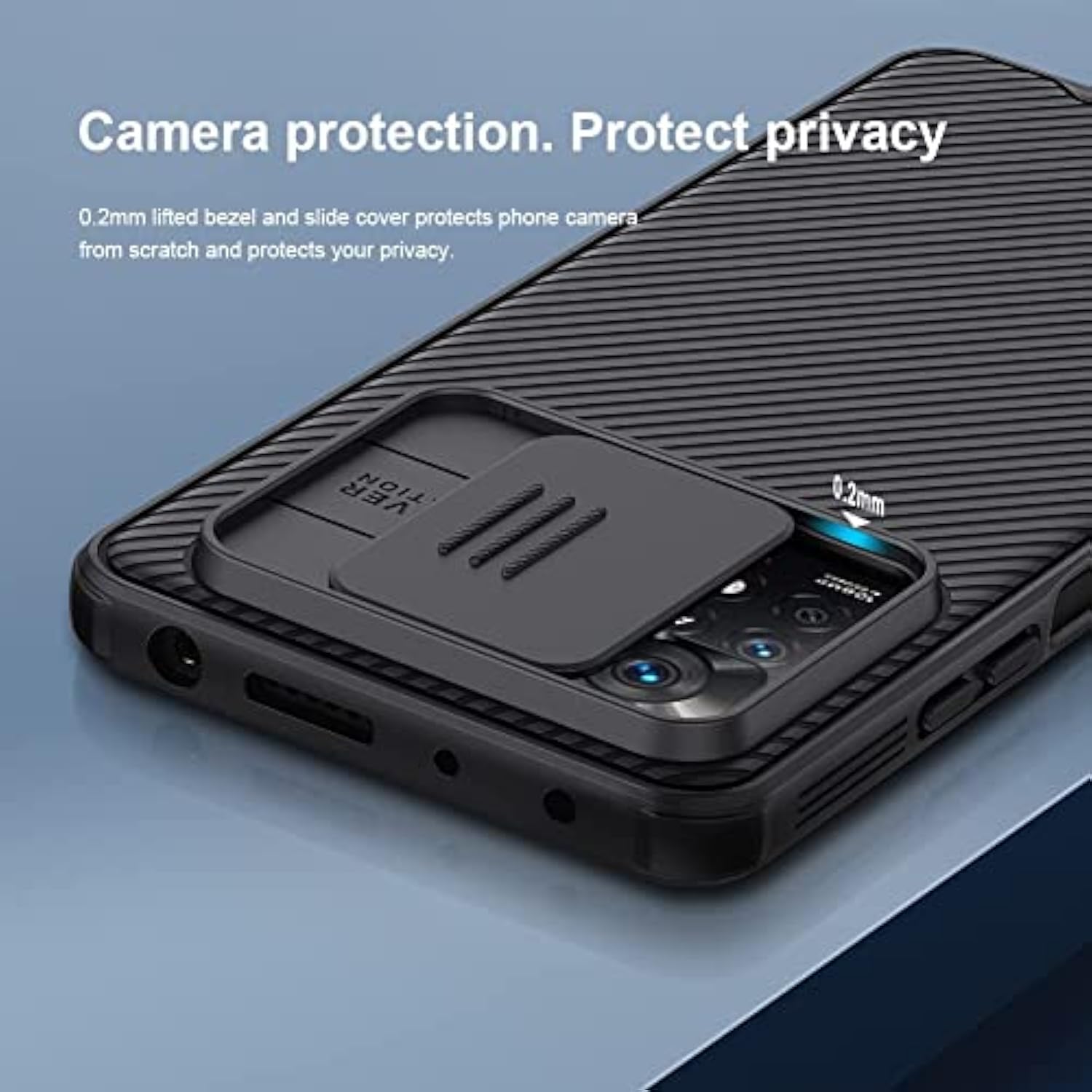 Redmi Note 11 Pro 5G Case, Nillkin Slim case Protective Cover with Camera Protector