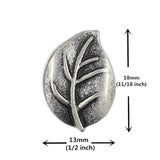 12 Pieces Leaf Metal Shank Buttons 18Mm X 13Mm (Antique Silver)