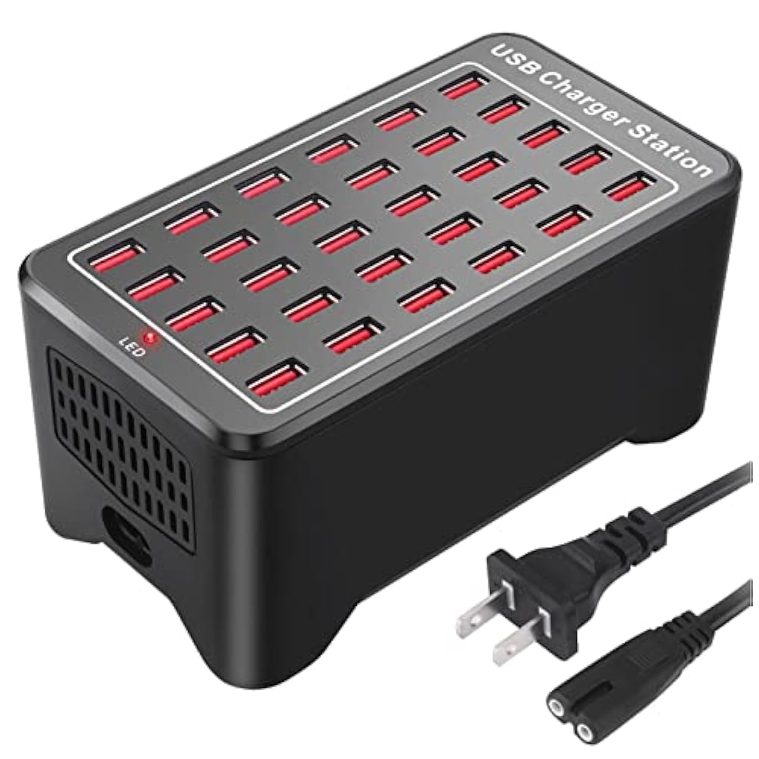 30 Port 150W(30A) Usb Charging Station - Multi Port Usb Hub With Smart Detect For Smartphones, Tablets And Other Electronics