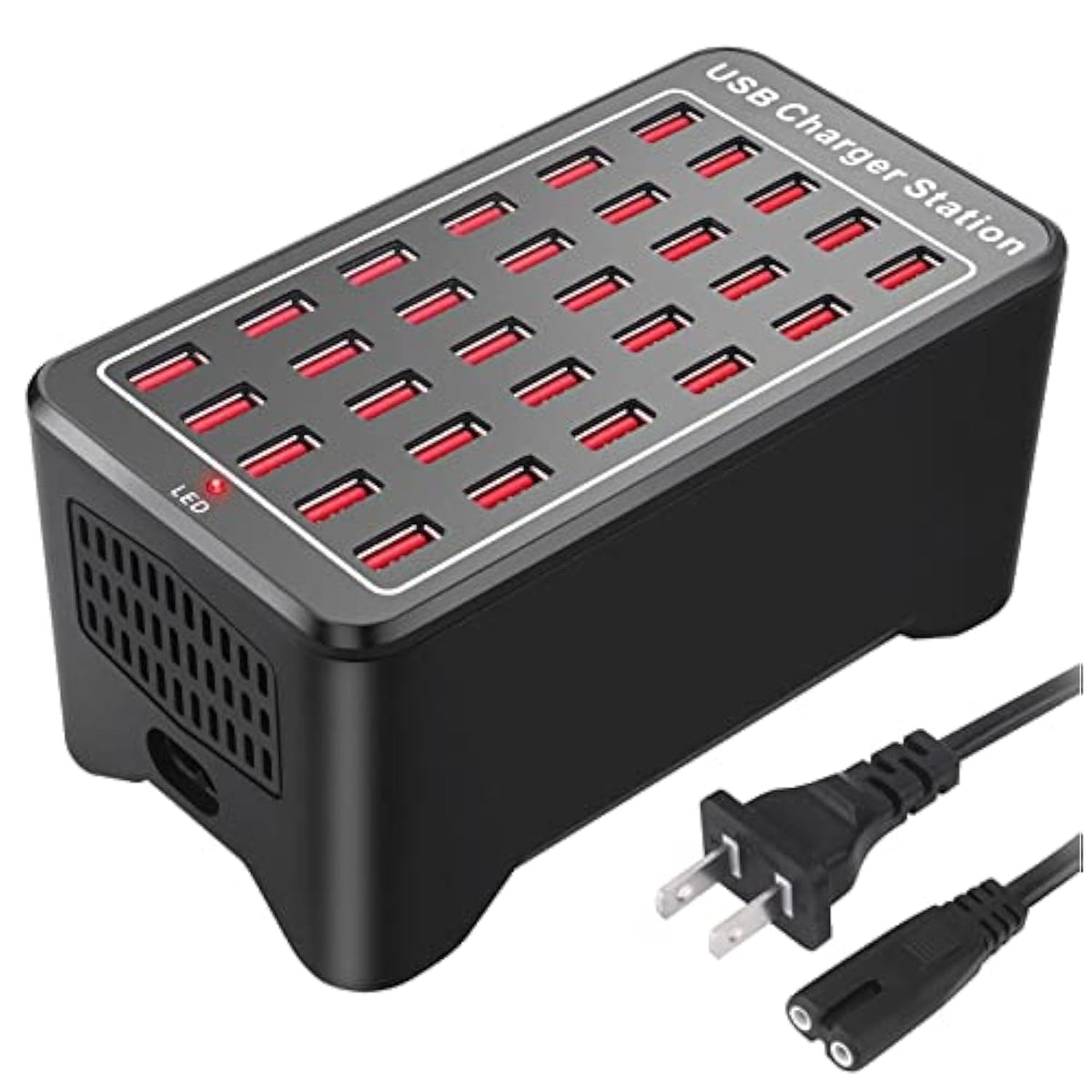 30 Port 150W(30A) Usb Charging Station - Multi Port Usb Hub With Smart Detect For Smartphones, Tablets And Other Electronics