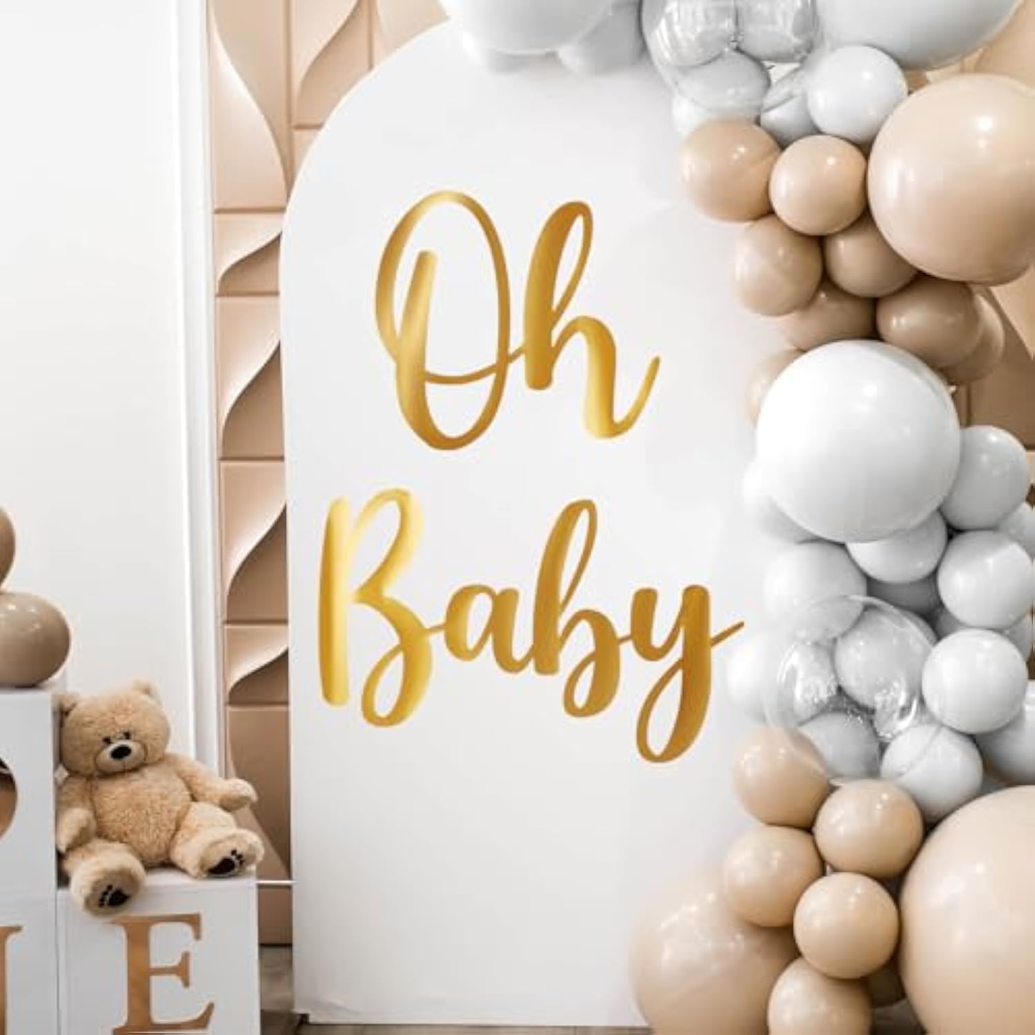 Oh Baby Decal Sign For Backdrop Gold Large Baby In Bloom Baby Shower Decorations Neutral Gender Reveal Decor With Transfer Paper