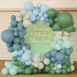 130PCS Sage Green & Dusty Blue Balloon Arch Kit for Ocean, Beach  Dino Parties