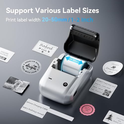 B1 Label Maker With Tapes, 2 Inch Portable Thermal Label Printer For Home School Office Small Business, Address, Bakery, Crafts, Retail, Support Smartphones & Pc, Silver
