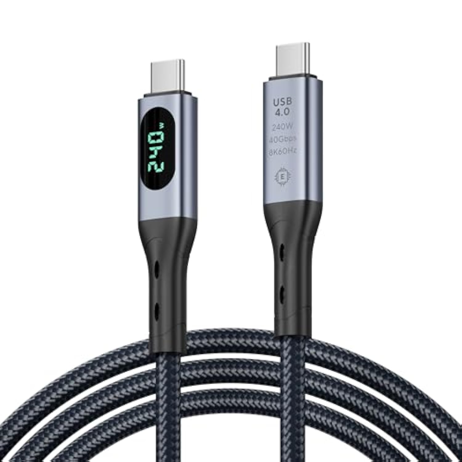 Usb4 Cable With Led Display,Supports 8K Video,Max 40Gbps Data Transfer,240W Usb C To Usb C Charging Cable,Compatible With Lphone 16,Macbook,Thunderbolt 3,Monitor,Docking Stations(3.3Ft)