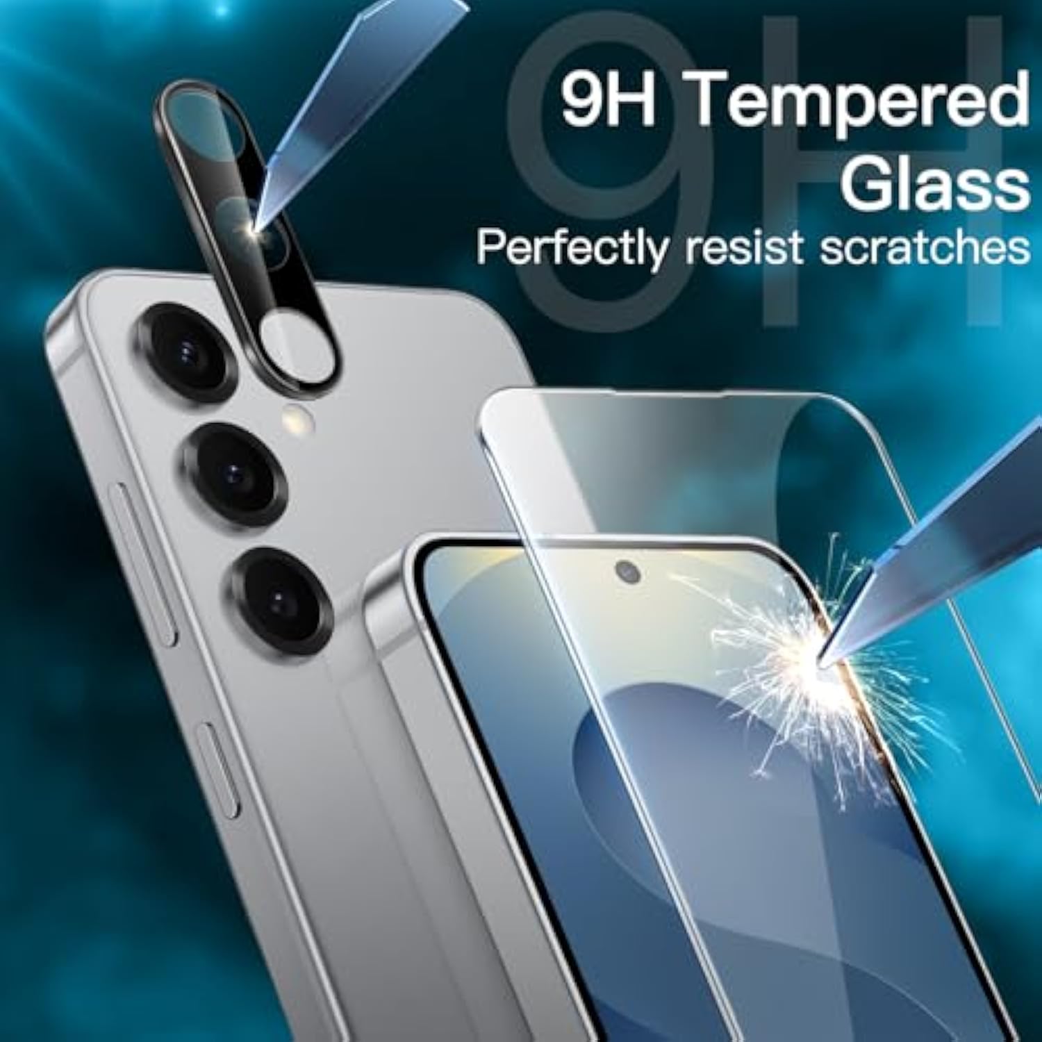 JETech Screen Protector for Samsung Galaxy S25 5G with Camera Lens Protector, Tempered Glass Film, Fingerprint ID Compatible, HD Clear, 2-Pack Each