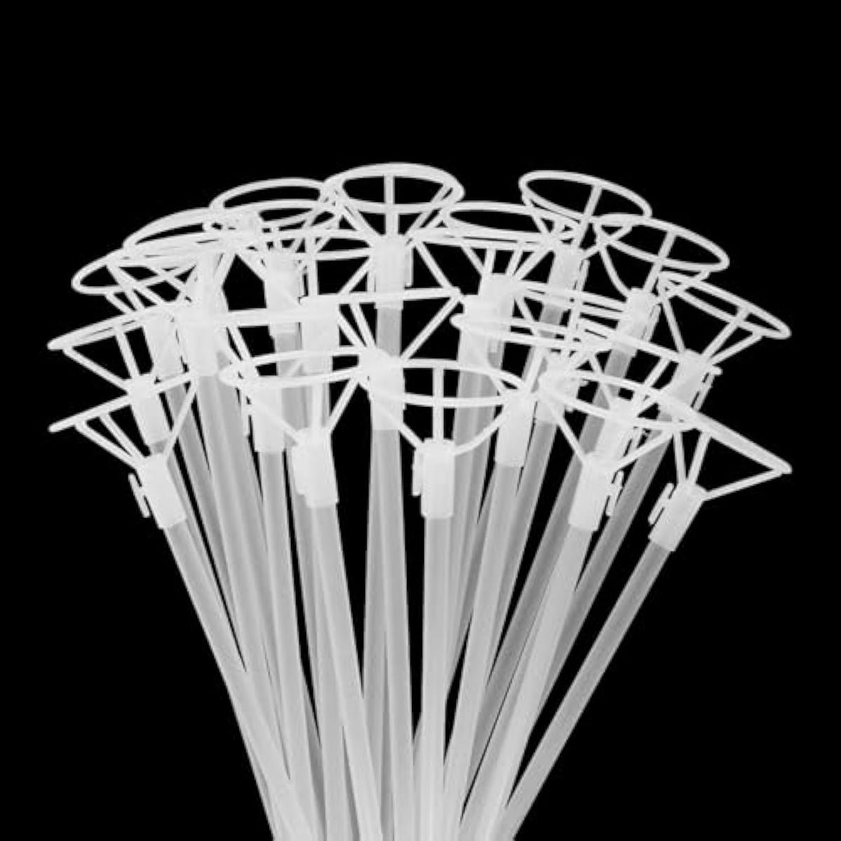32 Sets Large Balloon Sticks with Cups, 15In Clear Bobo Holders for Party Decorations