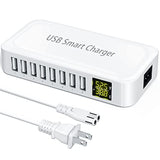Usb Charging Station, 8-Port 60W/12A Usb Charger Station, Multi Ports Usb-A Charging Hub With Led Display, Compact Desktop Charger For Multiple Devices, Iphone Ipad Samsung Android And Tablet