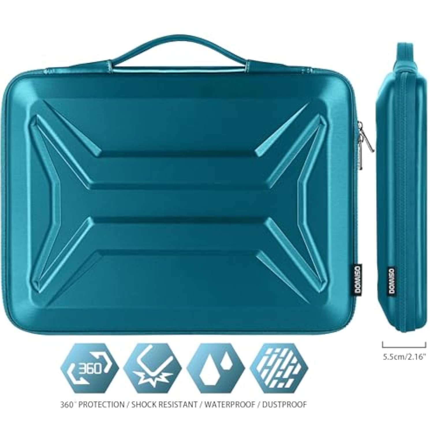 15.6 Inch Laptop Sleeve Rugged Case Waterproof Hard Shell Protective Bag Fits Most 15-15.6" Laptops/Macbook Pro/Lenovo Ideapad/Hp Envy/Dell Xps (Teal)