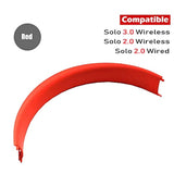 Replacement Headband Cushion Pad Top Headband Foam Cushion Compatible With Solo 3 Solo 2.0 Solo 3.0 Wireless Headphone (Rubber Headband-Red)
