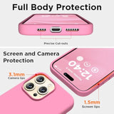 Compatible With Iphone 15 Pro Max Case, Liquid Silicone Case, Full Body Shockproof Protective Cover Slim Thin Phone Case With Soft Anti-Scratch Microfiber Lining, 6.7 Inch- Tender Pink