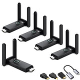 Wireless HDMI transmitter and 4 receiver 4k, USB-C to HDMI Adapter multi TV extender kit, 2.4/5.8G@60Hz 165FT/50M, suitable for expanding from