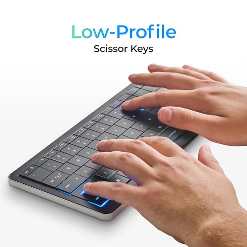 Clvx S Windows | Compact Touch On Keys & Gestures Ai Keyboard | Bluetooth & Usb-C | Low-Profile Silent Scissor Keys | Interactive Rgb | Aluminum Chassis | Compatible With Windows/Linux/Android