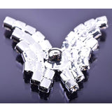 10Pcs Crystal Rhinestone Butterfly Embellishments Buttons,Sew On Butto
