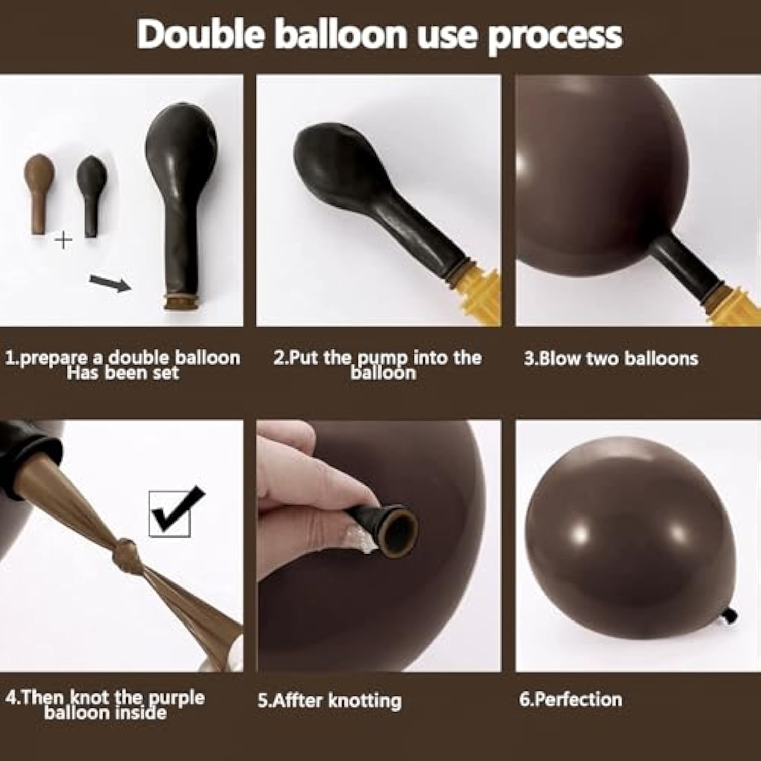 Dark Brown Balloon Garland Kit – 18" 12" 5" Chocolate & Coffee Boho Party Decor