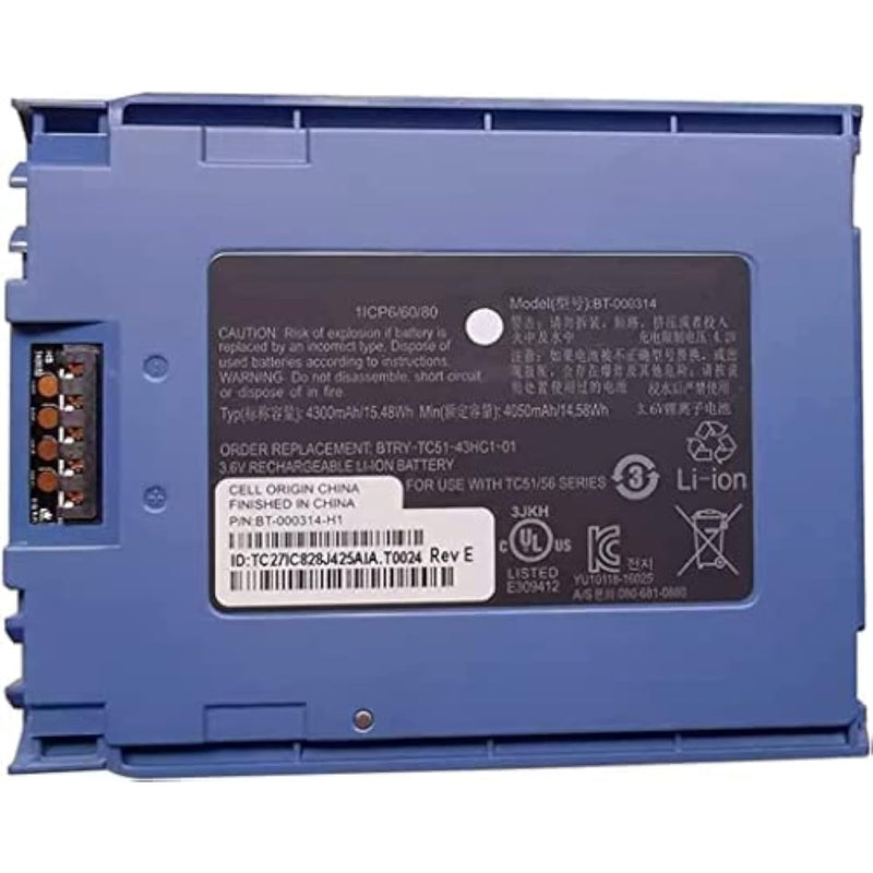 Bt-000314 Blue Battery For Zebra Tc51, Tc510, Tc510K, Tc510K-1Pazu2P-A6, Tc51H