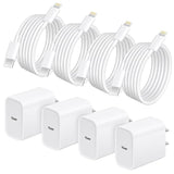 Iphone Charger Fast Charging, 4 Pack 20W Fast Charger Iphone With 6 Ft Usb C Charger Cord, I Phone 14 13 Fast Chargering Compatible With Ip14 13 12 11 Pro Max,14 Plus,Xr,Xsmax