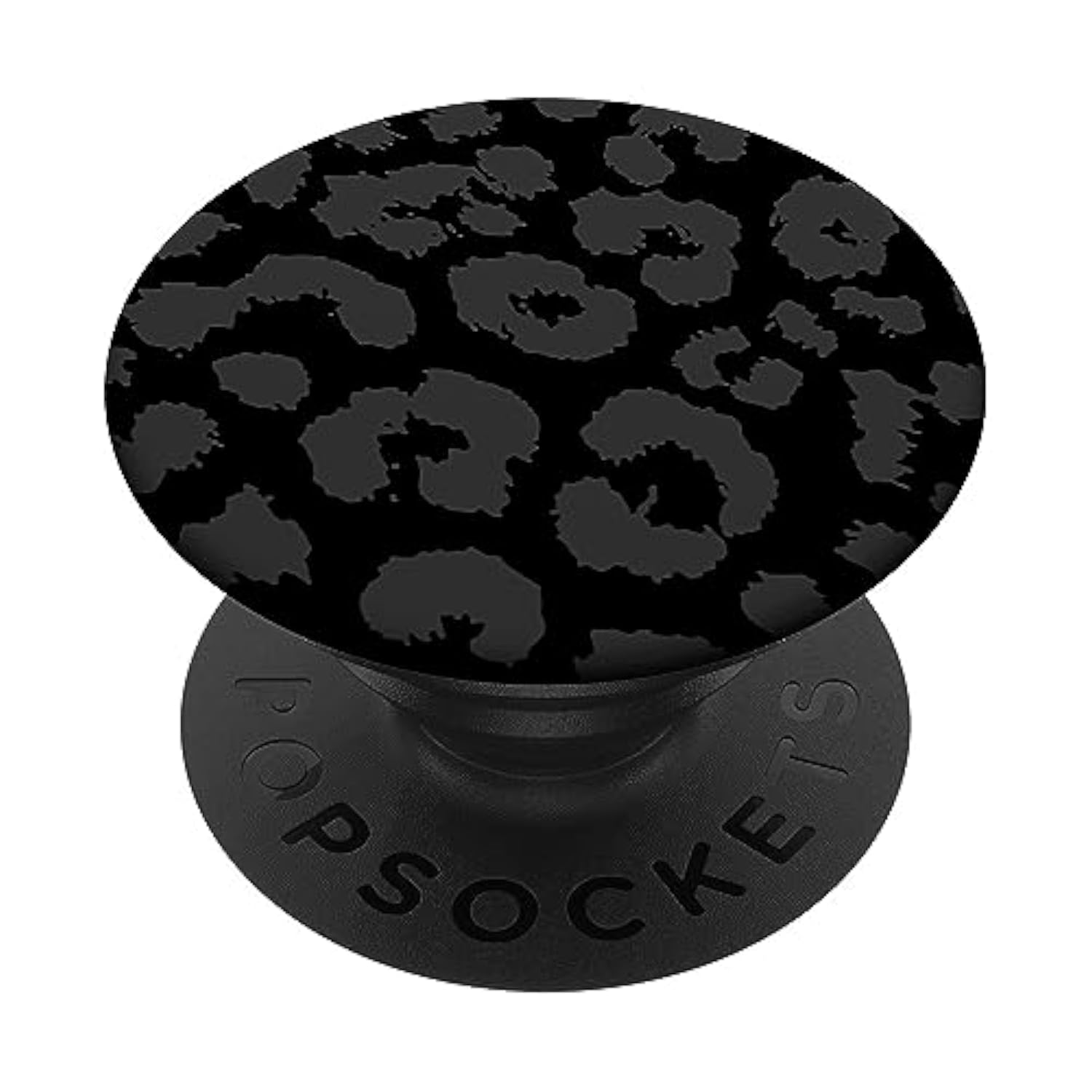 Black Gray Cheetah Print, Leopard Skin Pattern Popsockets Adhesive Popgrip