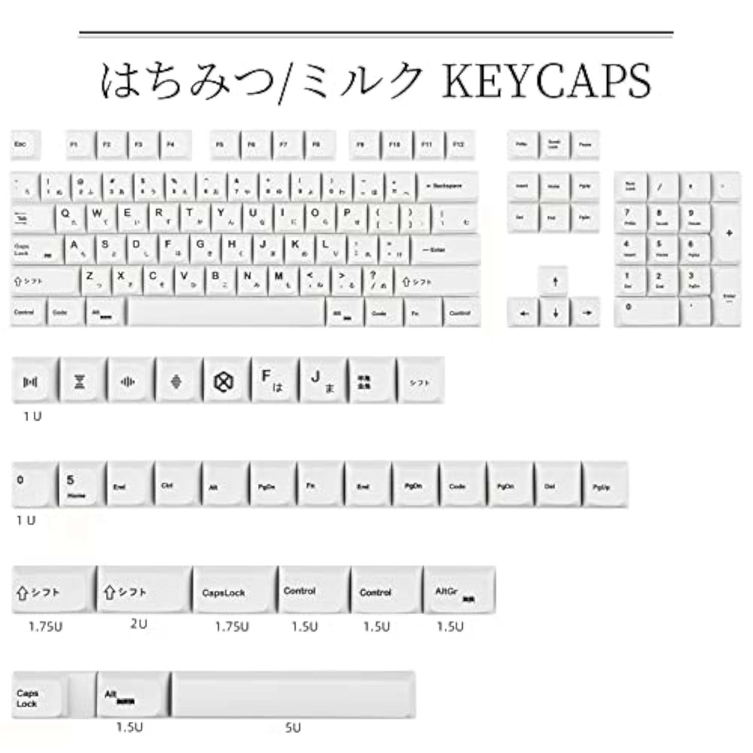 Gtsp 135-Key Japanese White Keycaps 65 Percent Xda Keycap Set For 60 Percent T