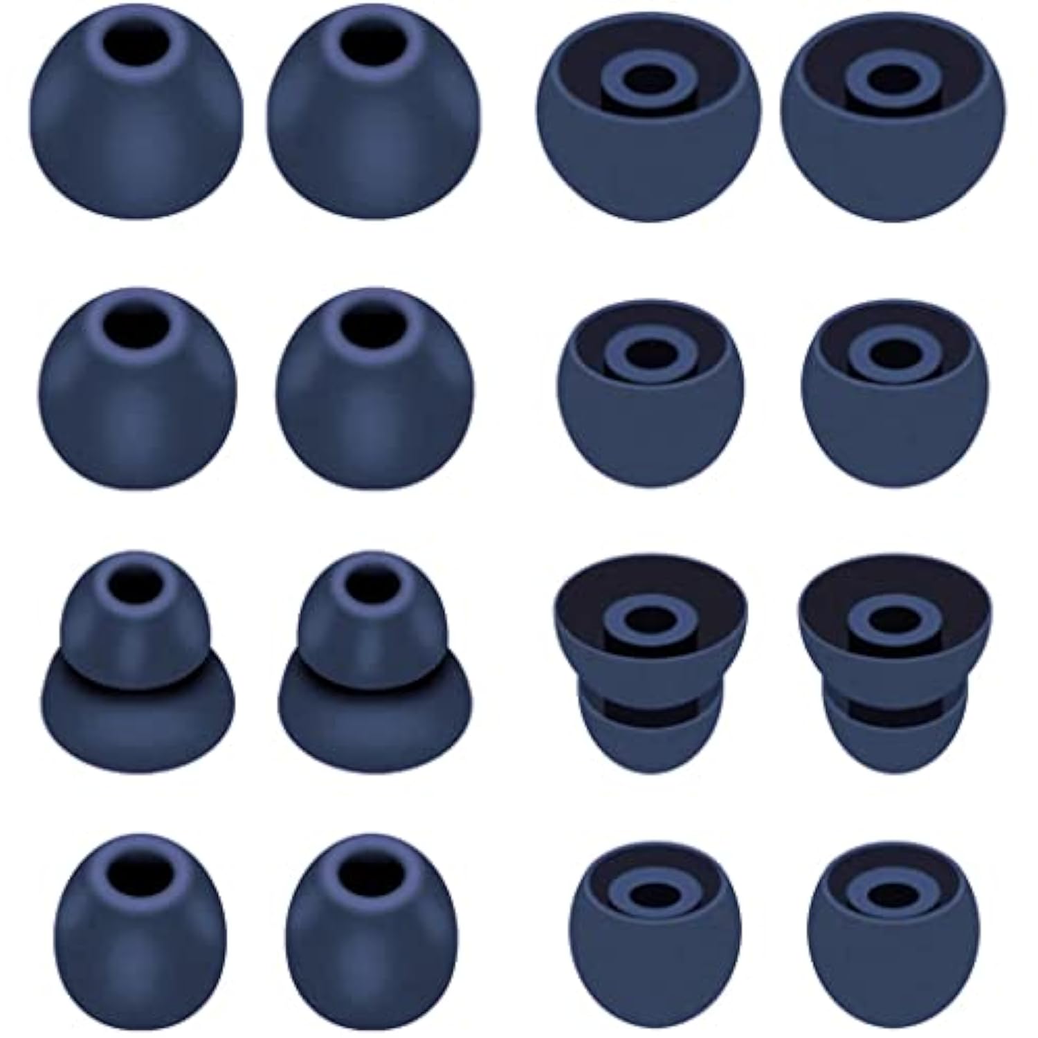 16Pcs Navy Ear Tips Ear Buds Ear Gels Replacement For Beat S By Dr Dre Powerbeats Pro, Eartips Earbuds Eargels Compatible With Powerbeats Pro/Beat S X, Sml And Double Flange, Navy