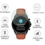 Watch Screen Protector (3+1Pack) Compatible With Fossil Gen 6 44Mm, Tempered Glass Film Anti-Scratch High Definition Full Coverage And Soft Tpu Protective Case, Black