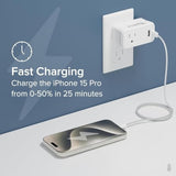 32W Usb-C Charger Block – Portable Outlet Extender With Usb-C & Usb-A – Fast Wall Charger For Iphone 15/16, Travel, Home, Or Office