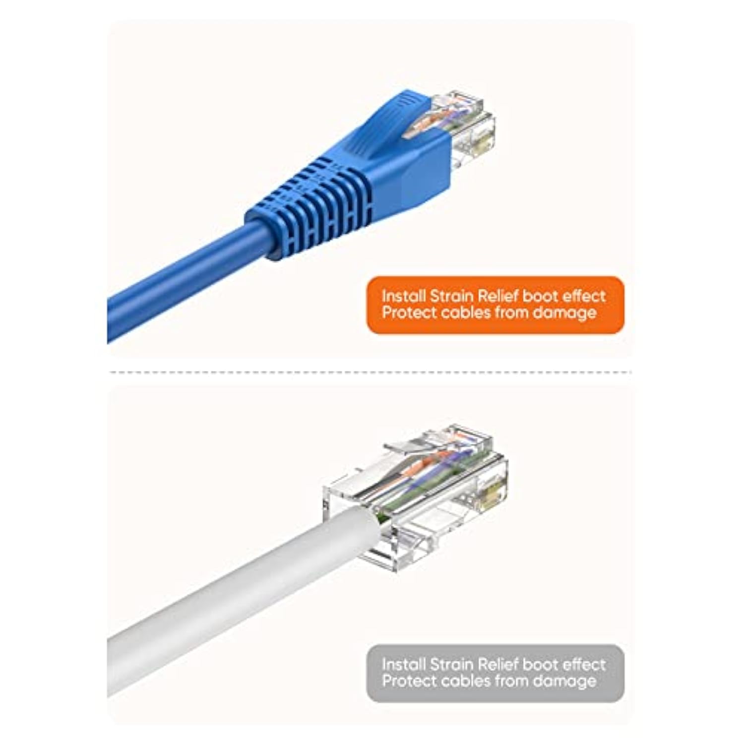 CableCreation RJ45 Ethernet Network Cable Strain Relief Boot 50-Pack Fits CAT5