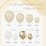 135Pcs White And Gold Balloon Garland Arch Kit, With Nude White And Gold Balloons For Baby Shower Bridal Wedding Engagement Anniversary Baptism Birthday Party