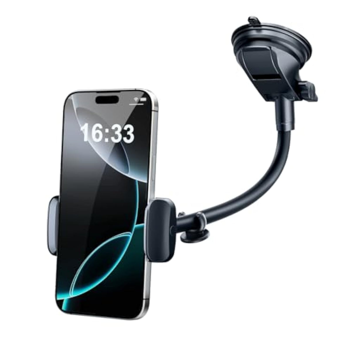 Wall Phone Holder, Solid Arm Suction Mount for Bathroom, Kitchen, Car, Window