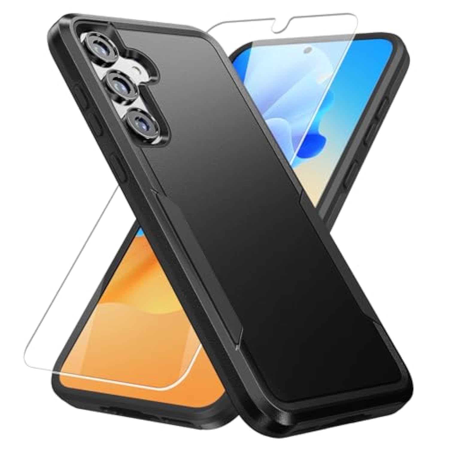 For Samsung Galaxy A35 5G Case,Galaxy A35 5G Case With Hd Screen Protector [Military Grade Drop Tested] Heavy-Duty Tough Rugged Shockproof Protective Case For Samsung A35 5G, Black