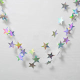 40Ft Iridescent Shining Star Hanging Garland Glitter Bunting Banner Backdrop Decor