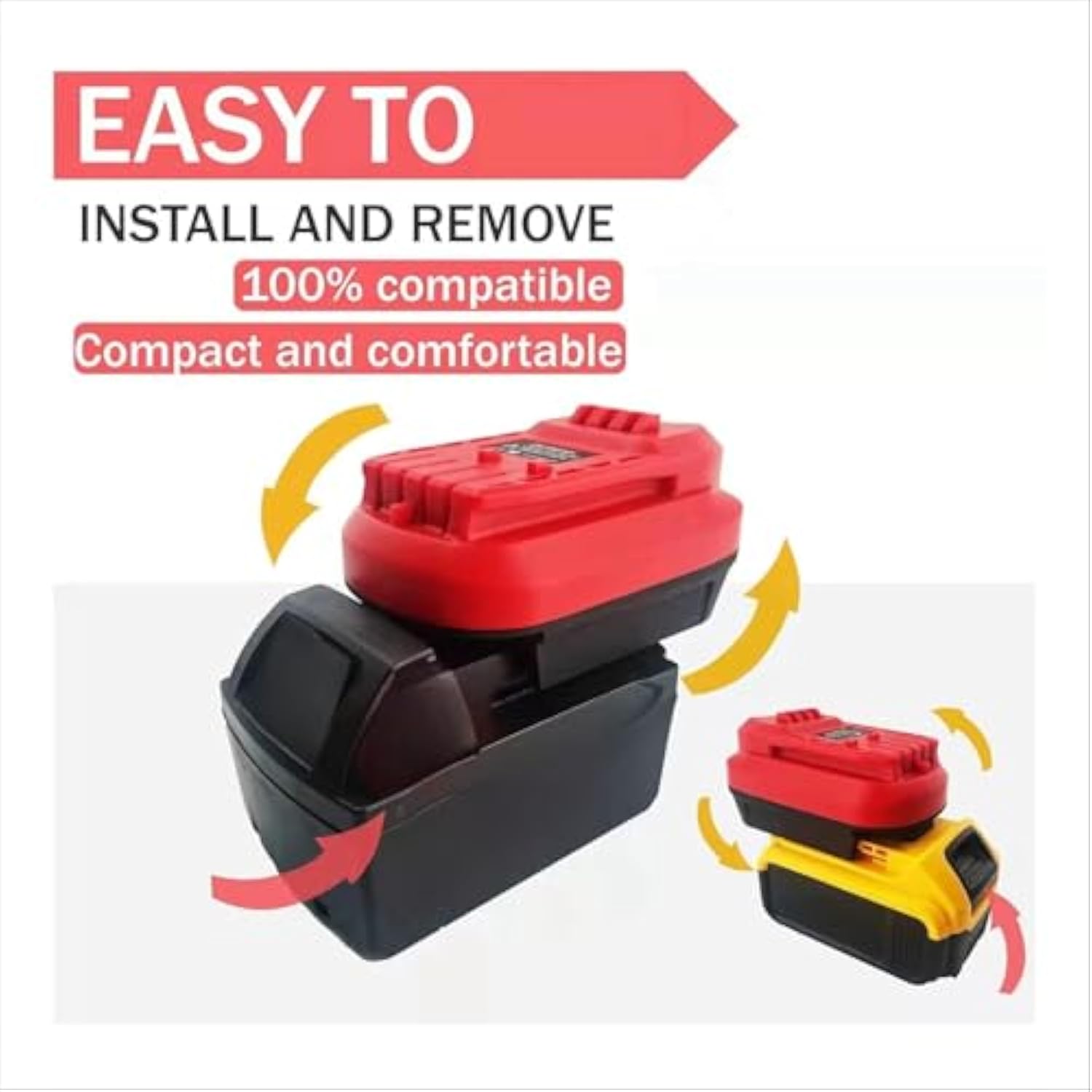 DM18MAN Battery Adapter for Craftsman 20V, Converts Dewalt 20V & Milwaukee 18V