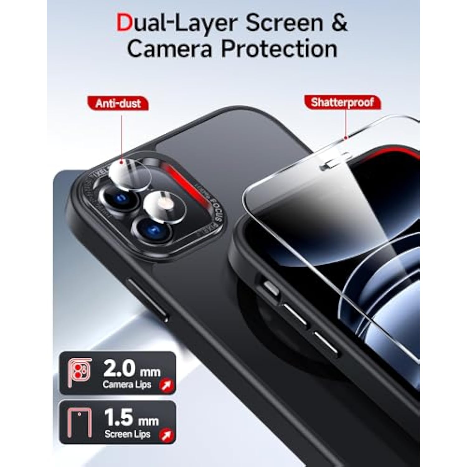 For Iphone-11 Phone Case With Screen Protector X2 + Camera Cover X2:[Magsafe Compatible] Magnetic Funda Para Ipone 11Case Grade Protective Slim Matte Cases For I Phone 11 Iphone11, Black