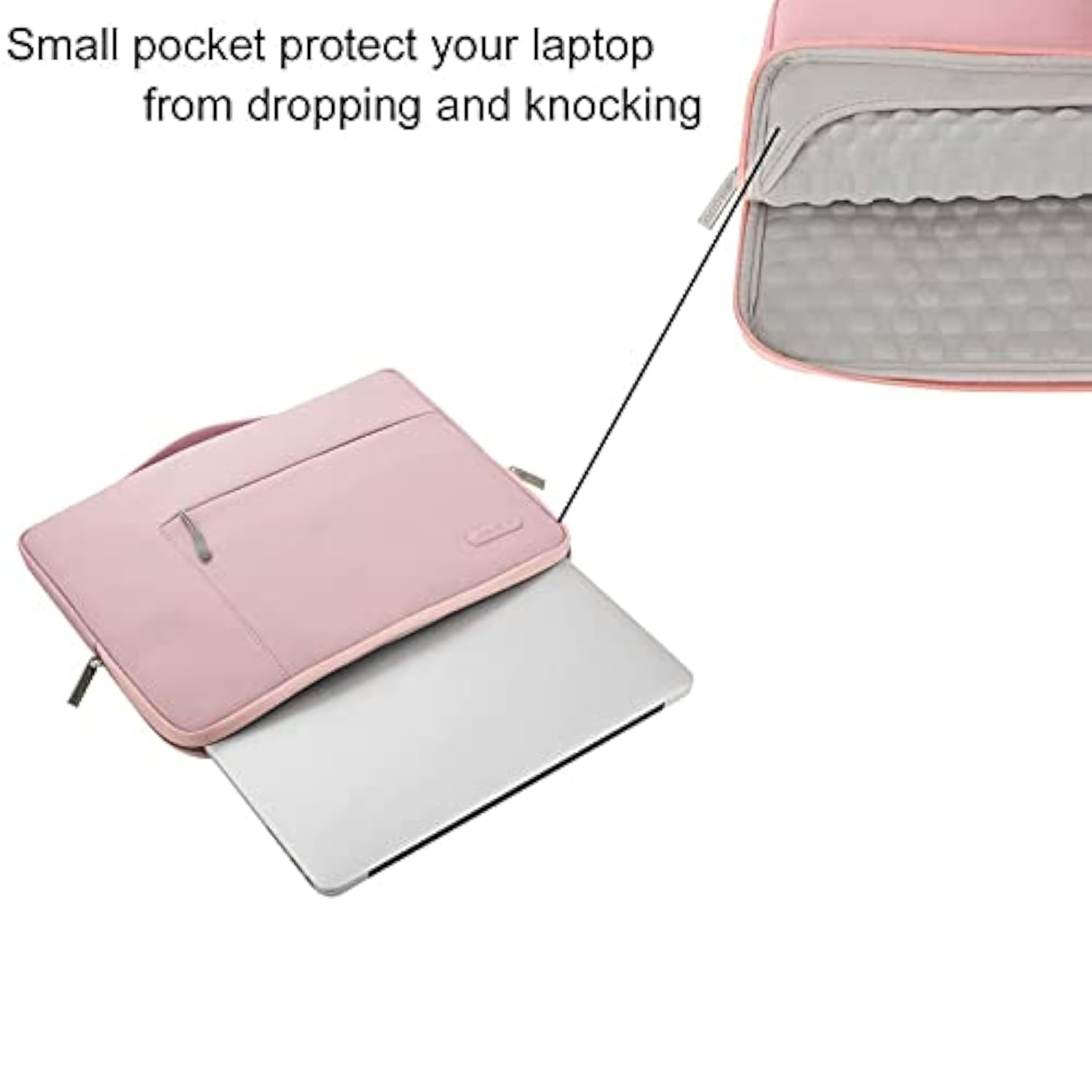 MOSISO Laptop Case 17.3 inch, 17-17.3 inch Laptop Sleeve with Handle Compatible with Dell XPS/HP Pavilion/Ideapad/Acer/Alienware/HP Omen, Polyester Multifunctional Computer Bag, Pink