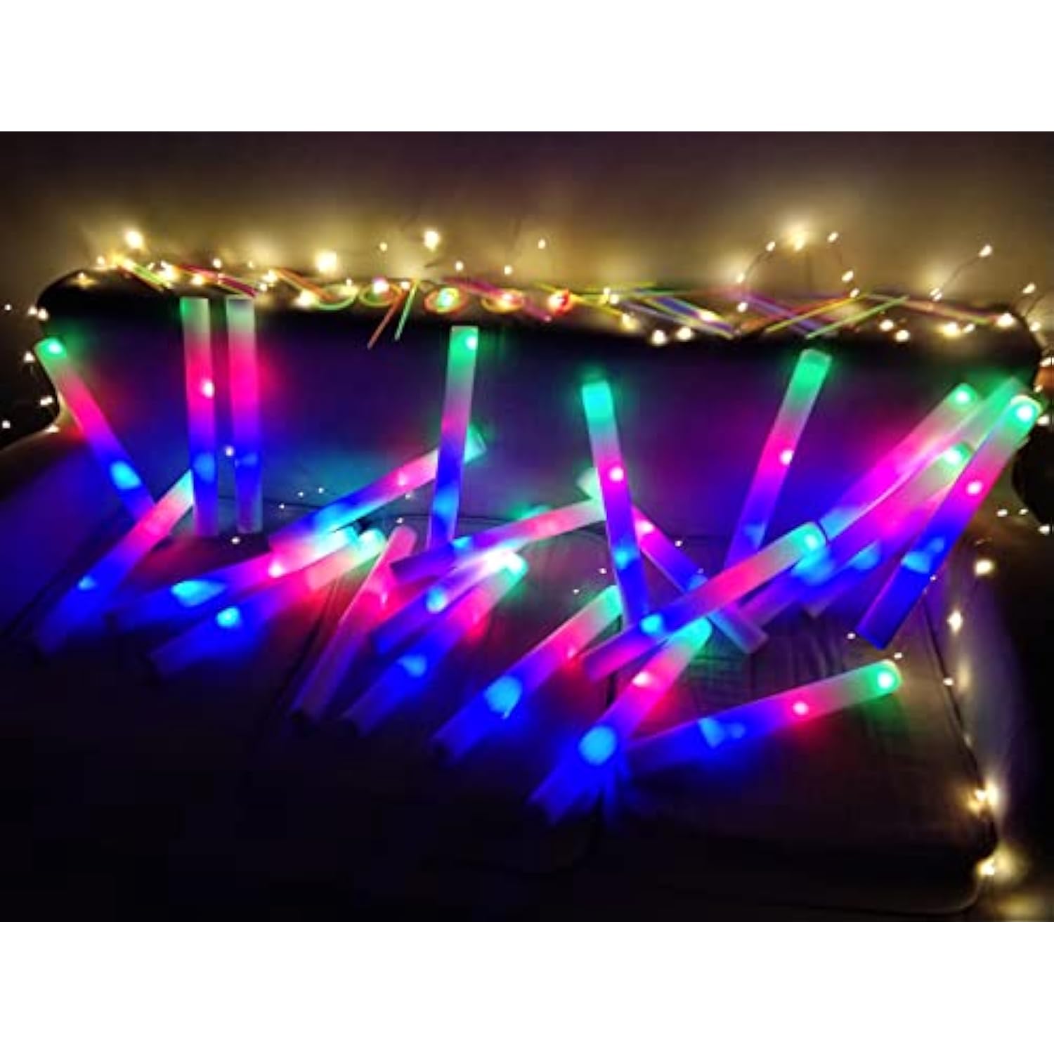 Foam Glow Sticks-192 Pcs Light Up Sticks Party Favor Glow In The Dark Party Supplies With 3 Modes Colorful Flashing Light Up Toys For Party Wedding Birthday Concert Halloween Christmas