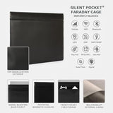SLNT Faraday Bag with Silent Pocket Technology - Leather Signal Blocking Device Sleeve for 13 inch and 15 inch Laptops and Tablets, Provides Instant Protection (Black Leather, 15 inch)