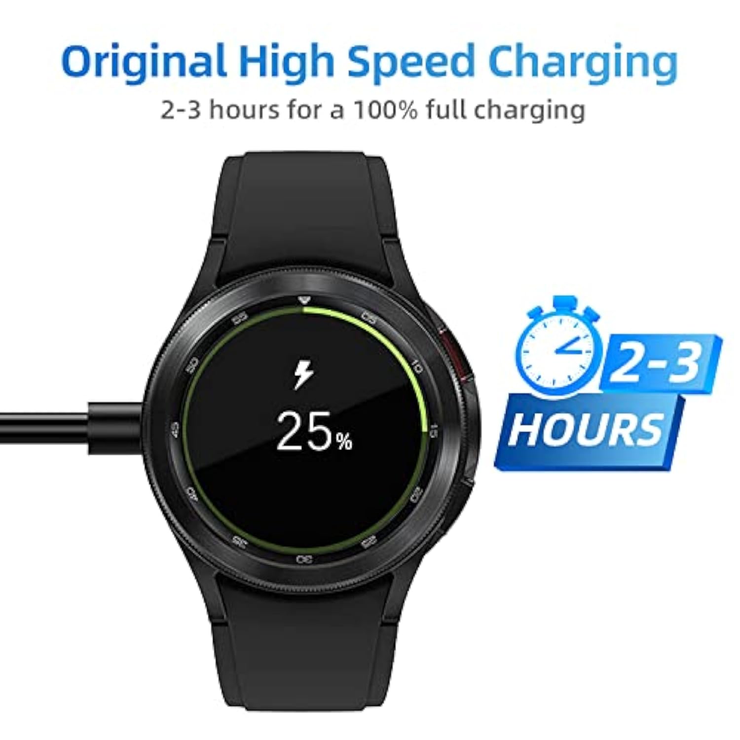 2 Pack Usb Type C Galaxy Watch Charger Cable Compatible With Samsung Galaxy Watch 7/6 Classic/6/5 Pro/5/4/4 Classic/3/Active 2/Active, Portable Wireless Charging Dock 3.3Ft…