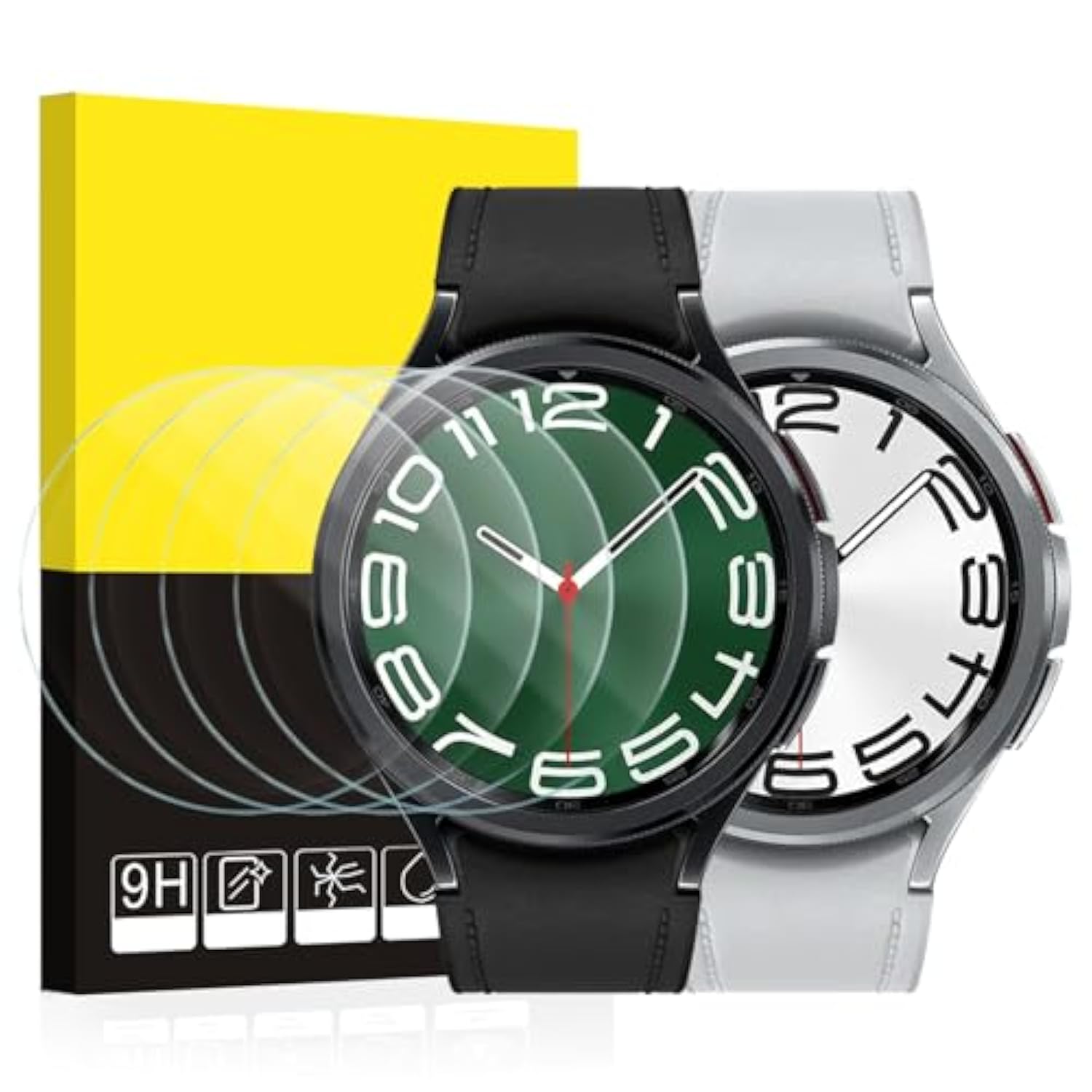 [4 Pack] For Samsung Galaxy Watch 6 Classic 47Mm Screen Protector,Tempered Glass Screen Protector Protective Film Cover Accessories For Galaxy Watch 6 Classic 47Mm (Not For Other Models)