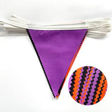 32FT Halloween Pennant Banner Orange Black Purple Fabric Triangle Flag Garland