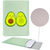 Slim Green Waterproof Laptop Sleeve Bag 15 Inch-15.4 Inch, Light Weight Fuax Leather Protective Laptop Sleeve Case, Aesthetic Flower Print 15 Inch-15.4 Inch Case For Girls Women Boys